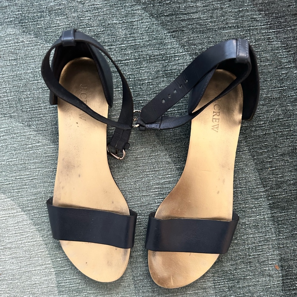 Jcrew leather sandals summer blue 8.5